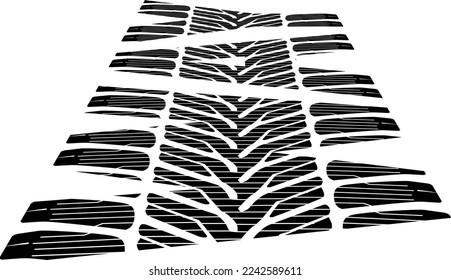 stylized word way in perspective
