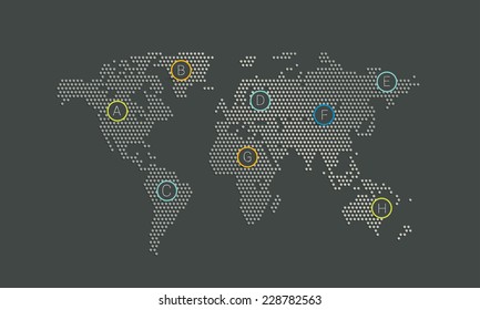 Stylized world map. dot design.