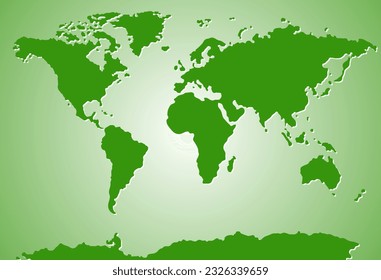 Mapa del mundo estilizado en colores verdes.