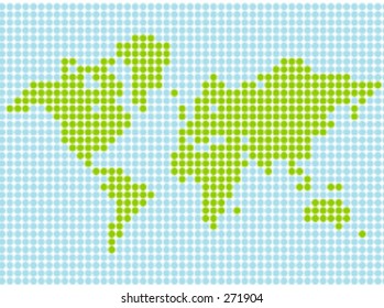 Stylized world map in vector format. Scalable and can be colored at will.