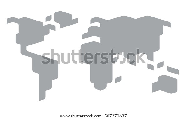 Stylized World Map Vector Illustration Simplified Vetor Stock Livre De Direitos 507270637 2056