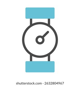 Ícone de relógio de pulso estilizado com formas simples, destacando o gerenciamento de tempo moderno