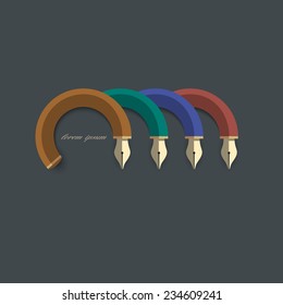Stylized writing pen - variation 7. Vector EPS10 