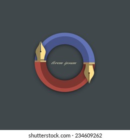 Stylized writing pen - variation 8. Vector EPS10 