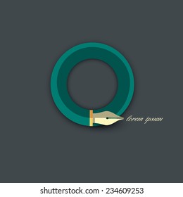 Stylized writing pen - variation 9. Vector EPS10 