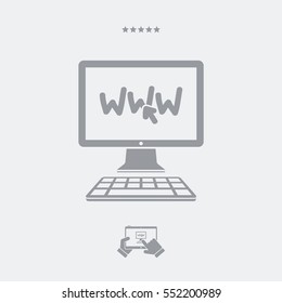 Stylized www link - Vector flat icon