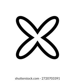 A stylized X logo in black and white, featuring a minimalist and modern design. The logo consists of smooth, curved lines that intersect to form an X shape, creating a sense of balance and symmetry. The clean and simple design makes it versatile for various applications, from branding to digital art.