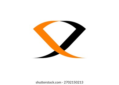 Logotipo X estilizado – Negrita Naranja Negro Split Inicial para Branding, Tecnología, Moda, Identidad, Negocios