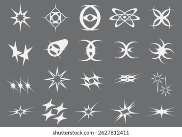 Stylized Y2K Brutalist Element Set