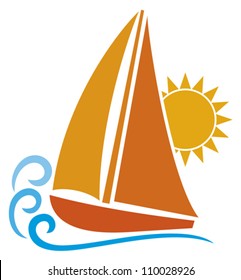 stylized yacht (sailboat symbol)