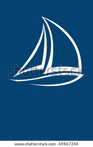 Similar – Image, Stock Photo stylized sailboat with white sails on blue background / handicraft work
