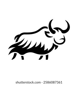 Stylized Yak Silhouette, Perfect for Logos or Branding. yak silhouette, animal silhouette, logo, branding