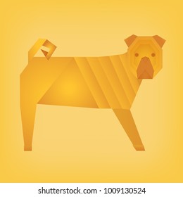 stylized yellow dog