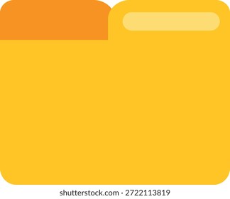Ilustración de carpeta de archivo amarillo estilizado con dos pestañas superiores en naranja y amarillo claro