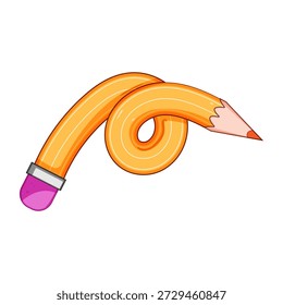 Stylized yellow pencil creating a twisted knot, illustrating concepts of flexibility, creativity, problem solving, and education with a playful and adaptable design