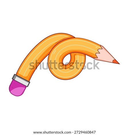 Stylized yellow pencil creating a twisted knot, illustrating concepts of flexibility, creativity, problem solving, and education with a playful and adaptable design
