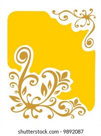 Stylized yellow vegetative pattern on a yellow background.