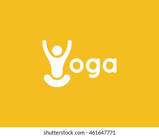 Stylized yoga lotus icon.