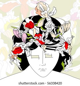 Stylized young woman