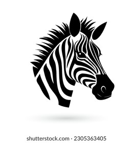 Stylized zebra head design suitable for a mascot logo. Template on white background