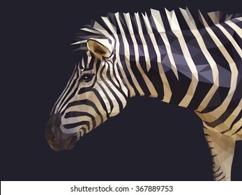 Stylized zebra on a purple background