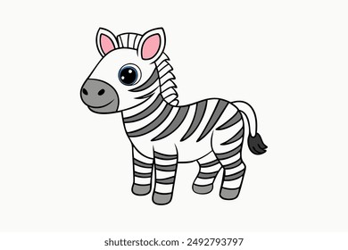 Stylized zebra vector with black and white stripes, perfect for logos, posters, and educational materials. High-quality and scalable for any design project.