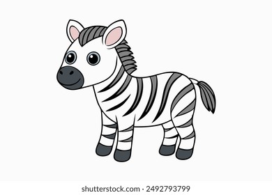 Stylized zebra vector with black and white stripes, perfect for logos, posters, and educational materials. High-quality and scalable for any design project.