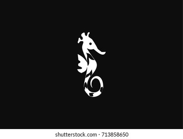 Stylizedh hippocampus icon logo