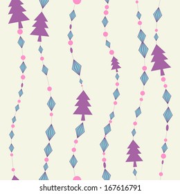 Stylizes christmas seamless pattern with fitrees