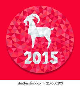 Stylizing Goat Symbol Year Sticker On Stock Vector (Royalty Free ...