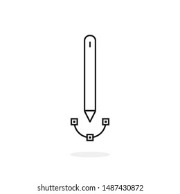 stylus like thin line digital pencil. flat stroke style trend e-pencil logotype graphic art design isolated on white background. concept of easy creating illustrations using modern technology