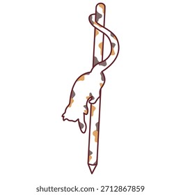 Stylus pen accessory icon with cat climbing graphic element