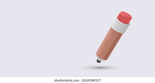 Stylus Pen for Digital Drawing and Note Taking on Tablets, Rendered in Minimal Style with Soft Shadows and Pastel Colors. Clean Modern Look on White Background. Vector Illustration.