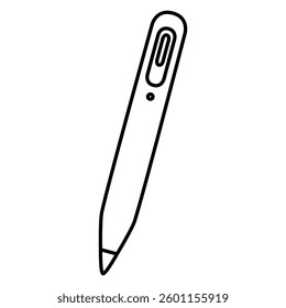 stylus pen icon, simple flat style, illustration, logo sign symbol pictogram template, for ui or ux isolated on white for mobile app, editable