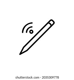 Stylus Pen Technology Gadget Vector Logo Monoline Icon Symbol for Graphic Design UI UX or Website