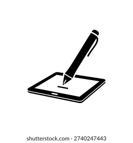 Stylus Pen Writing on Tablet Icon