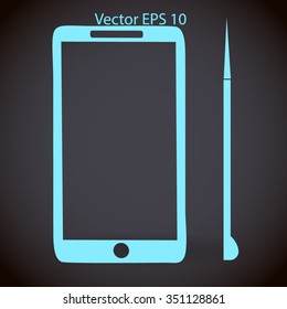 Stylus - phone sets vector icon