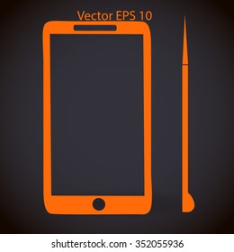 Stylus - phone sets vector icon