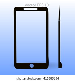 Stylus - phone sets vector icon
