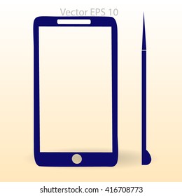 Stylus - phone sets vector icon