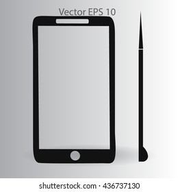 Stylus - phone sets vector icon