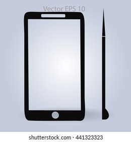 Stylus - phone sets vector icon