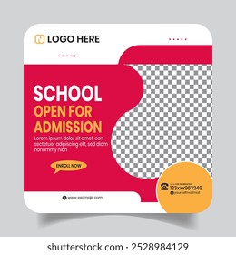 Stylus School Admission Social Media Post Design Template