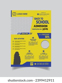 Stylus School Flyer or Kids School Leaflet Template Design