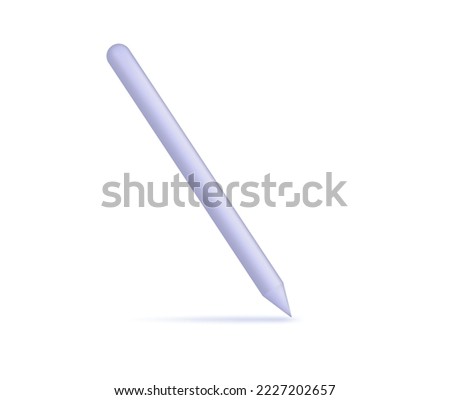 Stylus for tablet 3d. A signing tool on a touch gadget. Digital use of professional graphics. instrument for drawing, modern, cool pen or pencil. Pink isolated stylus for signatures. Vector.