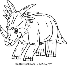 Styracosaurus Dinosaur Isolated Coloring Page 