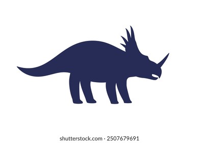 Styracosaurus, dinosaur on white, vector