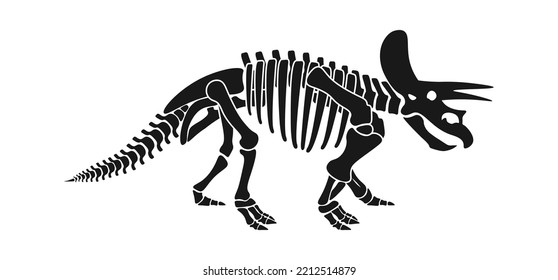 Styracosaurus Dinosaur skeleton Prehistoric Animal. Vector illustration