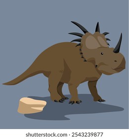 Styracosaurus Herbivore Dinossauro frito, encontrado perto de florestas e rios