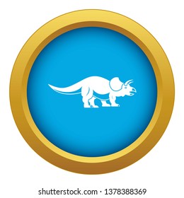 Styracosaurus icon blue vector isolated on white background for any design